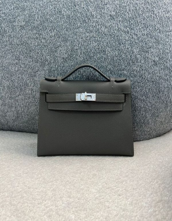 Hermes Swift Kelly Pochette Clutch Gris Perle | Chicly Hub