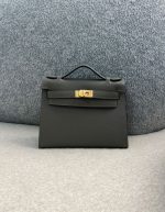 Hermes Swift Kelly Pochette Clutch Gris Perle | Chicly Hub