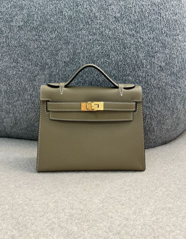 Hermes Swift Kelly Pochette Clutch Gris Perle | Chicly Hub