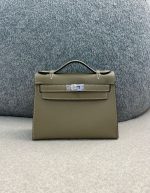 Hermes Swift Kelly Pochette Clutch Gris Perle | Chicly Hub