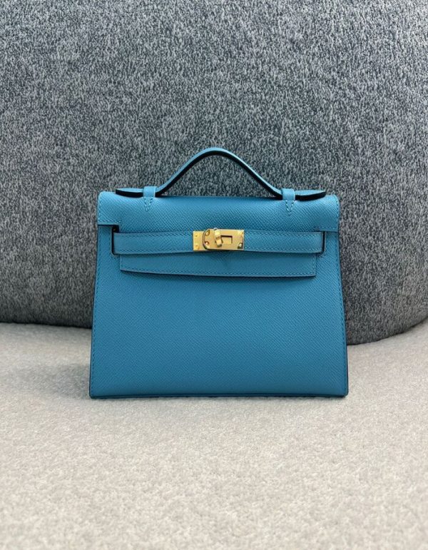 Hermes Swift Kelly Pochette Clutch Gris Perle | Chicly Hub