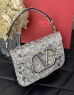 VALENTINO GARAVANI Crystal Nappa Vlogo Small Loco Bag | Chicly Hub