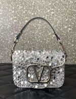 VALENTINO GARAVANI Crystal Nappa Vlogo Small Loco Bag | Chicly Hub