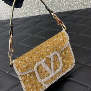 VALENTINO GARAVANI Crystal Nappa Vlogo Small Loco Bag | Chicly Hub