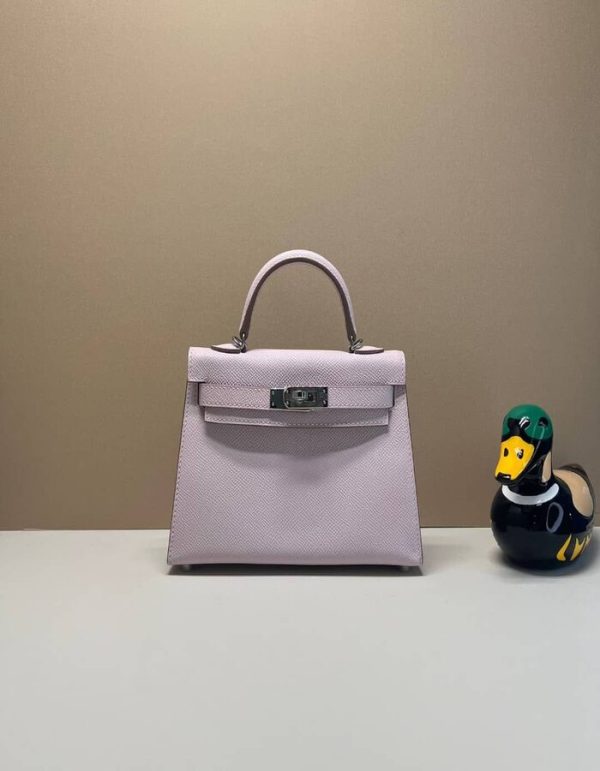 HERMES Chevre Mysore Mini Kelly Sellier 20 Vert Fizz | Chicly Hub