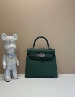 HERMES Chevre Mysore Mini Kelly Sellier 20 Vert Fizz | Chicly Hub