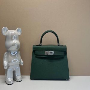 HERMES Chevre Mysore Mini Kelly Sellier 20 Vert Fizz | Chicly Hub