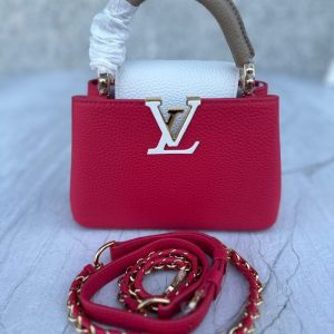 LV Snakeskin-Trim Taurillon Capucines Mini for women | Chicly Hub