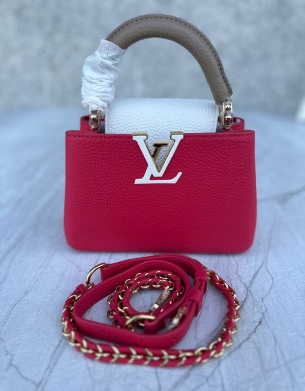 LV Snakeskin-Trim Taurillon Capucines Mini for women | Chicly Hub