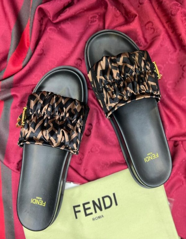 FENDI Satin Vertigo Slides for women | Chicly Hub