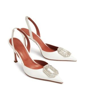 Amina Muaddi Camelia 90mm crystal-buckle pumps for women | Chicly Hub