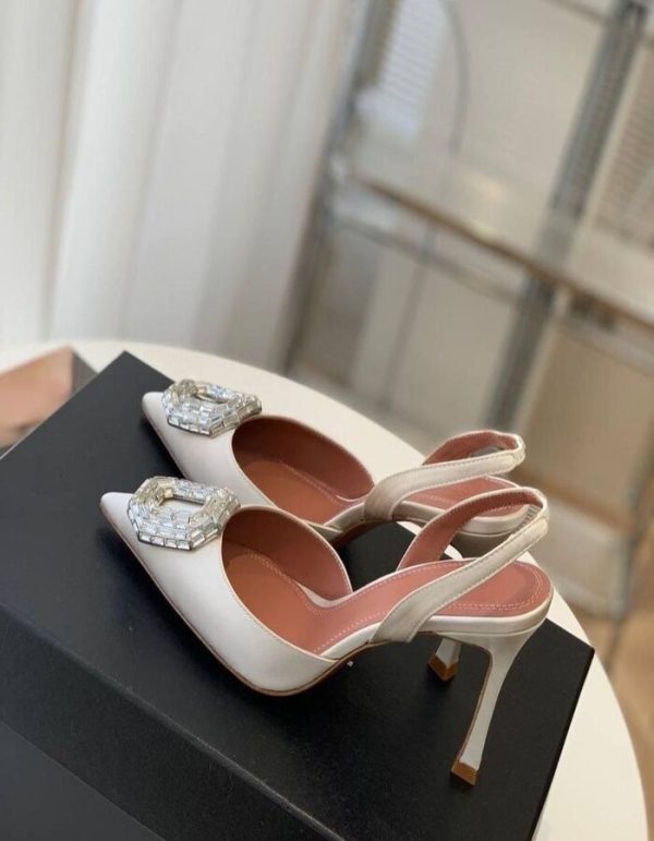 Amina Muaddi Camelia 90mm crystal-buckle pumps for women | Chicly Hub