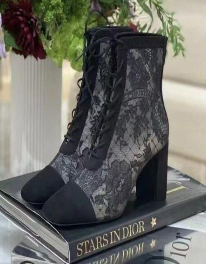 DIOR 2023 NAUGHTILY-D LACE ANKLE BOOTS | Chicly Hub