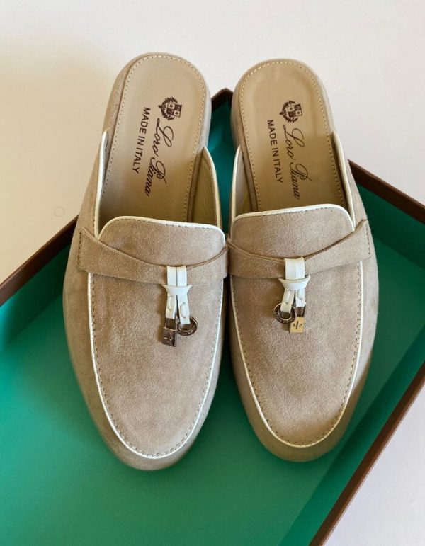 Loro Piana Beige Suede Babouche Charms Walk Mules | Chicly Hub