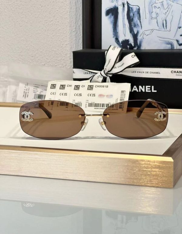 Chanel Sunglasses Eyewear Brown Small Good | Chicly Hub