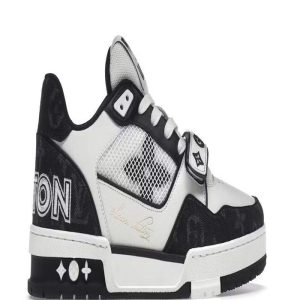 LV TRAINER MONOGRAM DENIM SNEAKERS FOR MEN | Chicly Hub