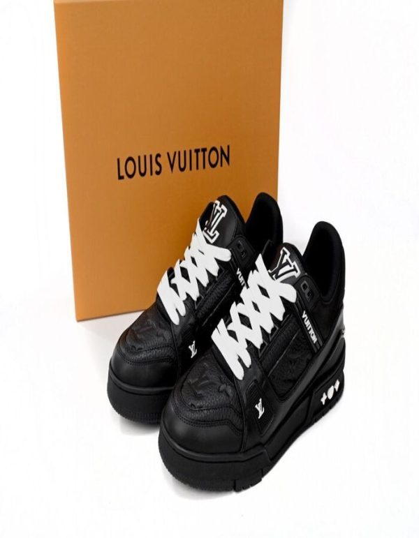 LV Trainer All Black Embossing Reps Sneaker For Men | Chicly Hub