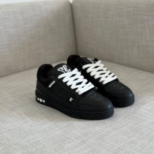 LV Trainer All Black Embossing Reps Sneaker For Men | Chicly Hub