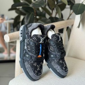 Men’s Louis Vuitton NEW Patchwork Denim Sneaker | Chicly Hub