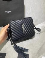 Saint Laurent Calfskin Lou Camera Bag Black | Chicly Hub