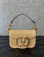 VALENTINO GARAVANI Locò small raffia shoulder bag | Chicly Hub