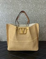 MEDIUM SHOPPING BAG IN SYNTHETIC RAFFIA | Chicly Hub