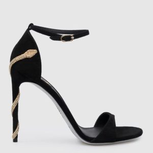 Rene Caovilla Margot suede sandals with crystals | Chicly Hub