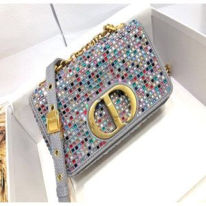 Dior Small Caro Bag with multicolored crystals | Chicly Hub