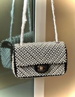 Chanel Black Lambskin Leather Pearly Flap Bag | Chicly Hub